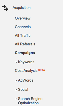 google analytics acquisition campaigns