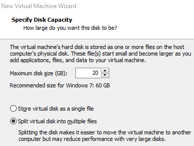 Dung luong may ao VMware Workstation