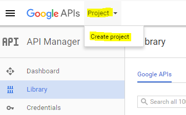 Create Project Google API