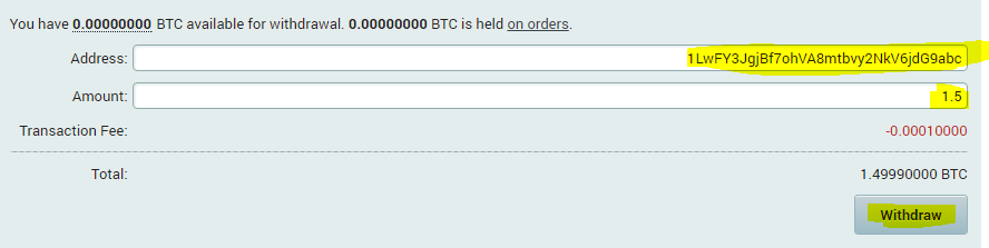 rut tien Bitcoin poloniex