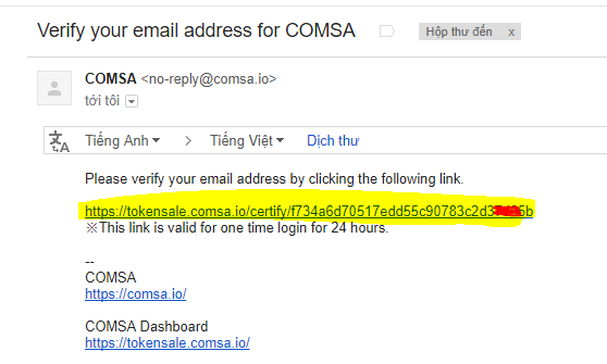 Xac minh tai khoan Comsa