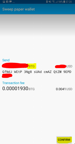 nhan bitcoin gold coinomi private key