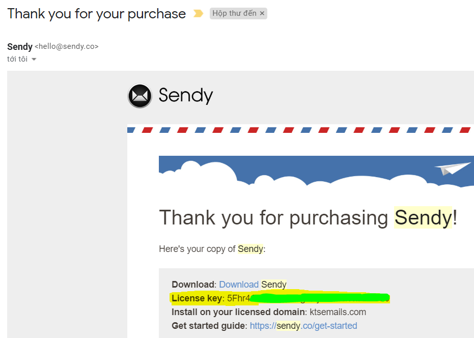 License key sendy