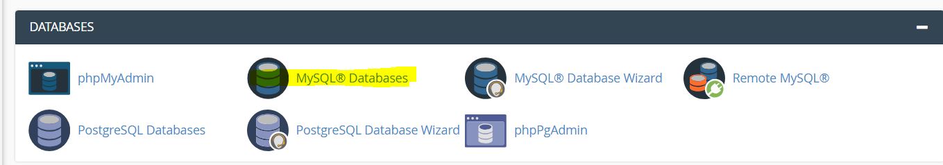 cpanel mysql databases