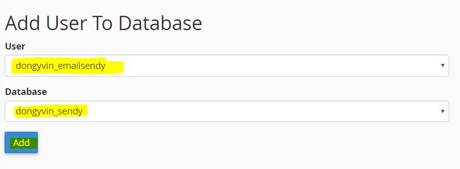ket nou user voi database sendy