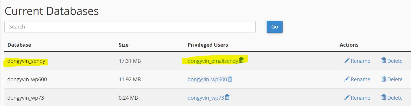 tao co so du lieu sql sendy 3