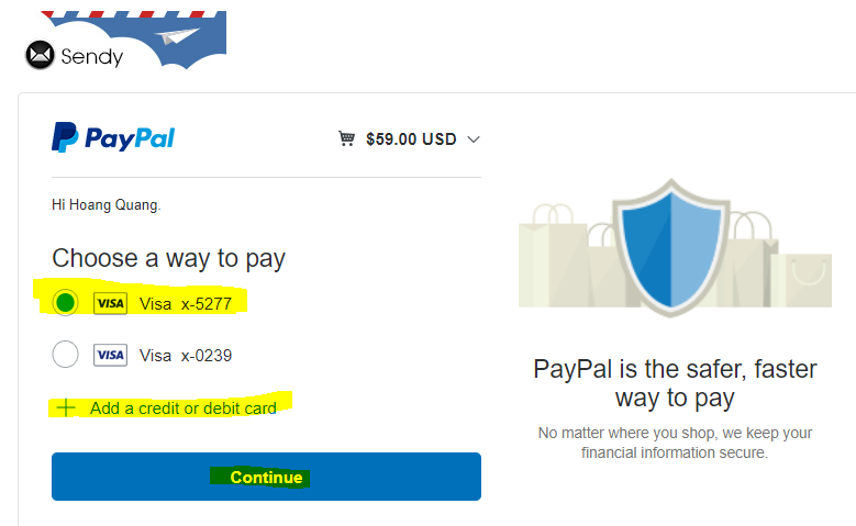 thanh toan paypal mua sendy