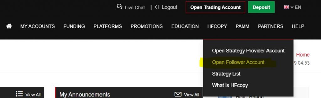 HFcopy Hotforex mo tai khoan