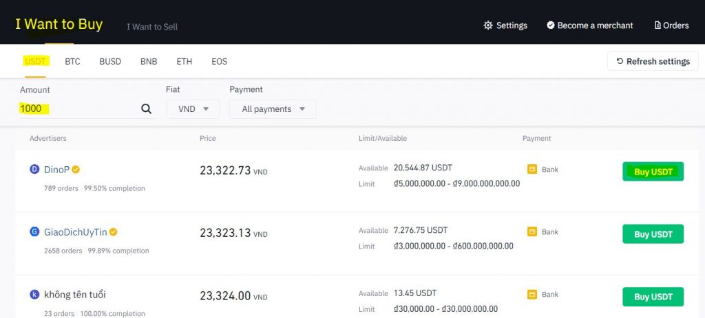 binance p2p mua coin