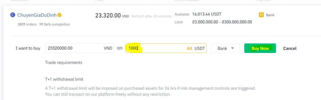 binance p2p mua coin tien dien tu