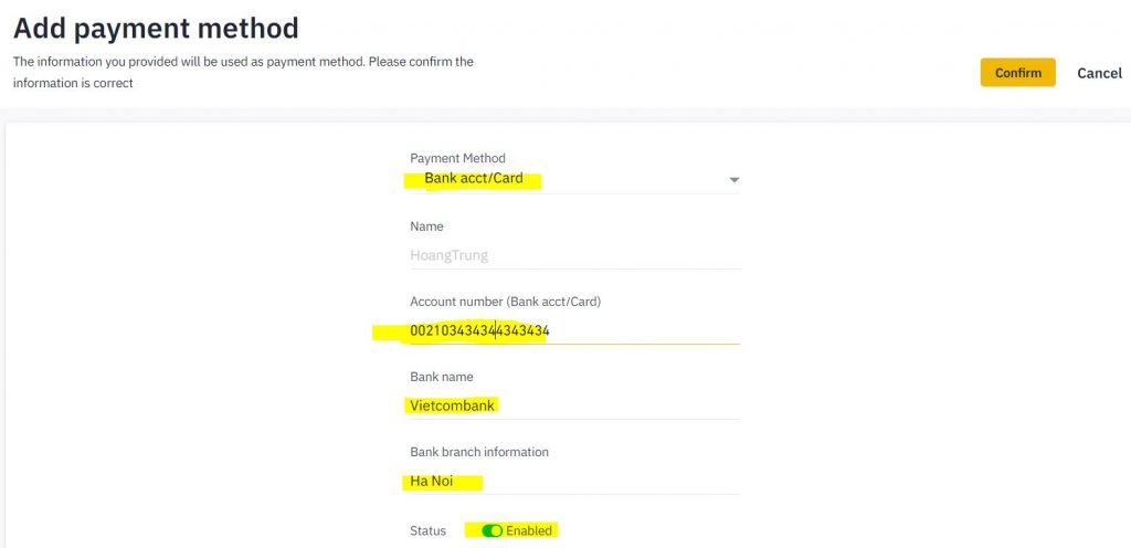 binance p2p phuong thuc thanh toan