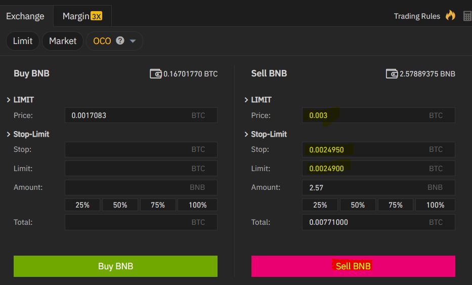 lenh OCO san binance