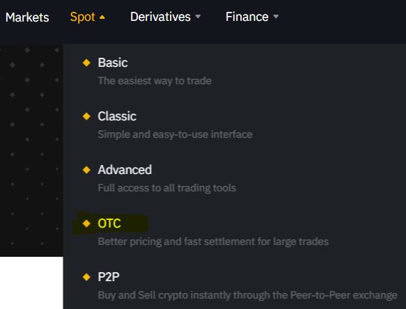 san binance spot OTC Trading
