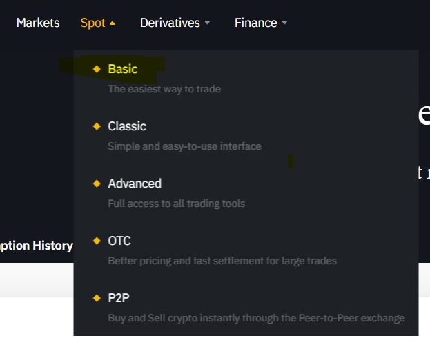 spot basic san binance exchange margin