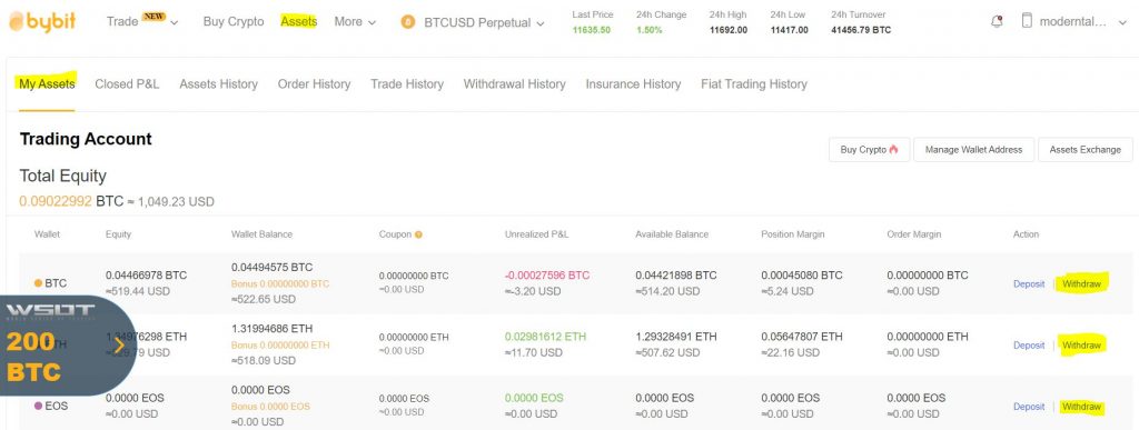 Rut tien san bybit margin future